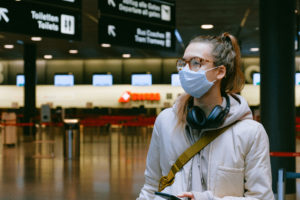 woman wearing medical mask